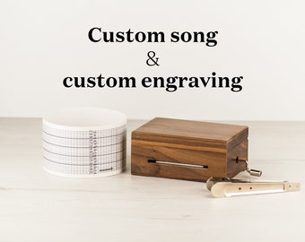 Custom Song & Laser Engraved Music Box | Personalized engraved design | Your own melody | Perfect sound and engraving