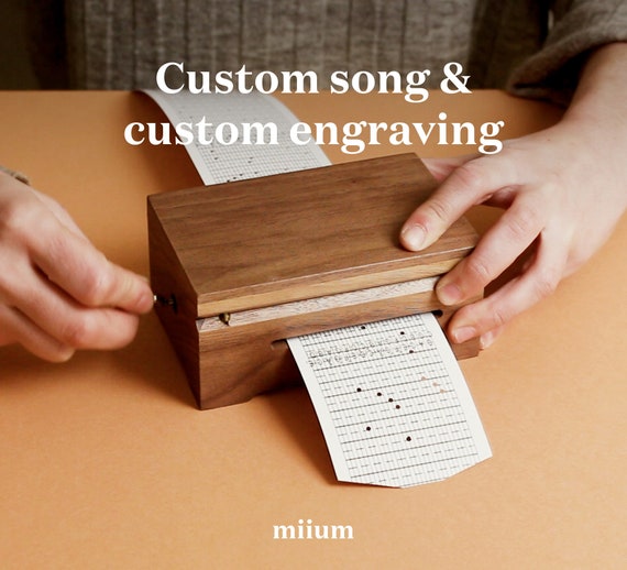 Custom Song Laser Engraved Music Box Personalized engraved design Your own melody Perfect sound and engraving Etsy France