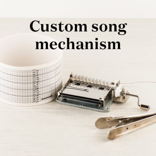 DIY Music box with custom song. Make your own song - Paper strip music box crank mechanism. Perfect gift for musicians
