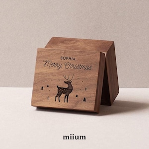 Christmas Music Box | Rudolf Music Box | Crank and wind-up music box movement | Original and Personalized gift for Christmas
