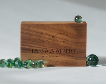 Personalized Music Box | Infinite Design | Jewelry Wooden Box | Custom Engraved | Crank or Wind-up mechanism