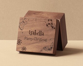 Christmas Music Box | Magical Christmas Gift | Crank and wind-up music box movement | Original and Personalized gift for Christmas