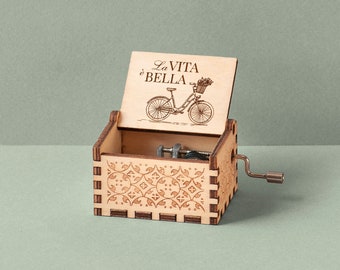 La Vita è Bella Music Box | Anniversary or Best friends gift | Handcrafted wooden box