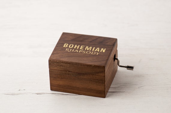 ♫ Fly Me To The Moon ♫ Rectangle in Black Jewelry Music box