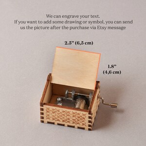 Custom Music Box 80 tunes to choose Anniversary or Best friends gift Personalized music box for her or him Handcrafted wooden box image 4