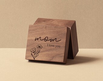 Felicitaciones Caja de música personalizada para mamá / Regalo del Día de la Madre / Movimiento de caja de música de manivela y cuerda / Regalos originales y personalizados para mamás