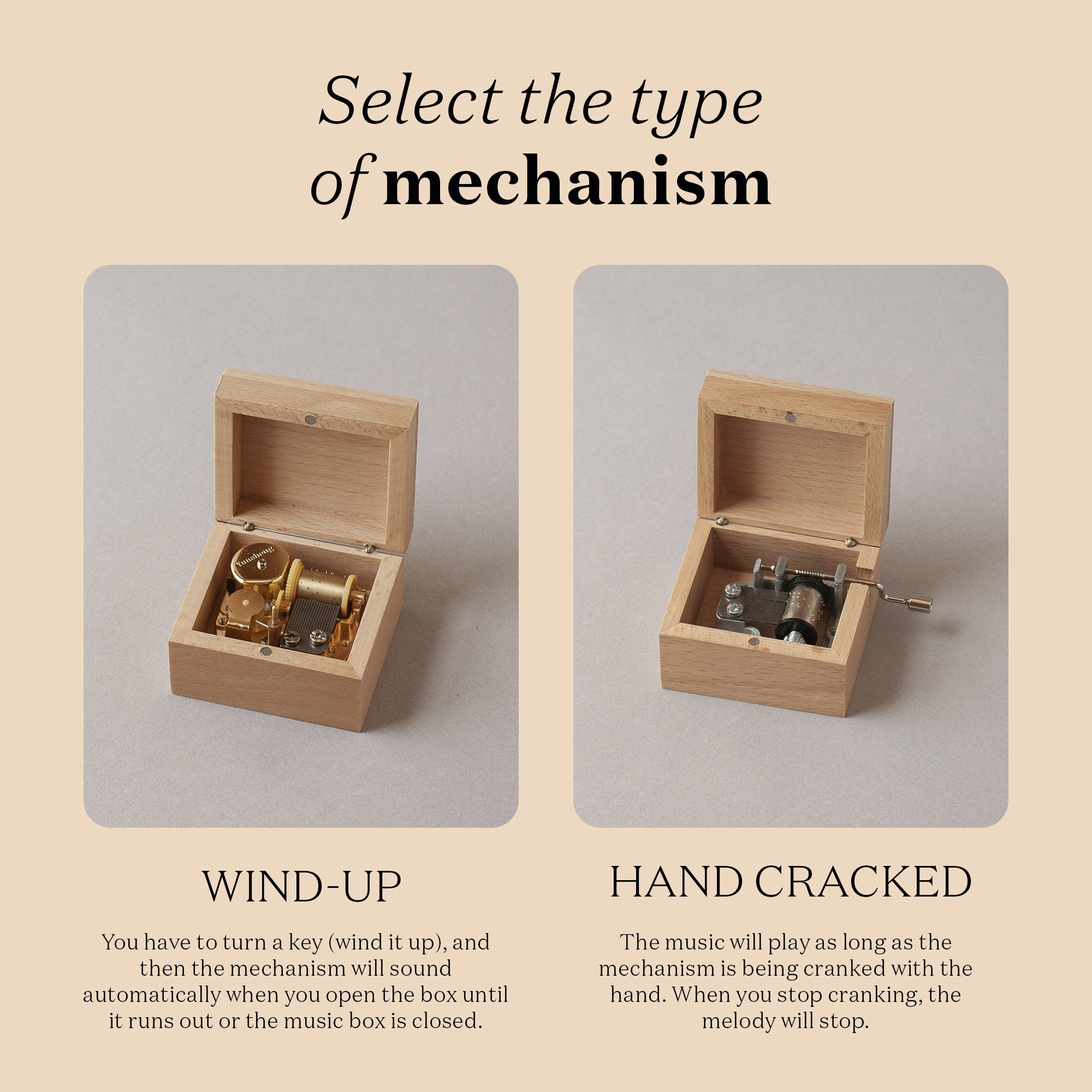 Music Box Bella Ciao In Legno - Carillon Meccanico A Manovella, 6.4x5.2x4.2 Cm - Foto 10