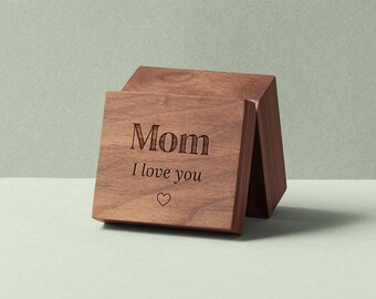 Mamá te amo Caja de música / Regalo del Día de la Madre / Movimiento de caja de música de manivela