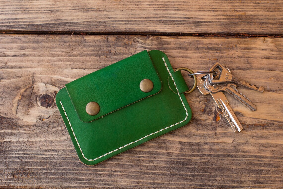 Green keys holder wallet / Key wallet / Green key ring wallet Etsy