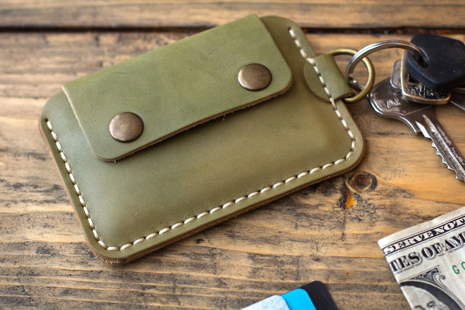 Olive keychain wallet for women. Personalized leather key Etsy