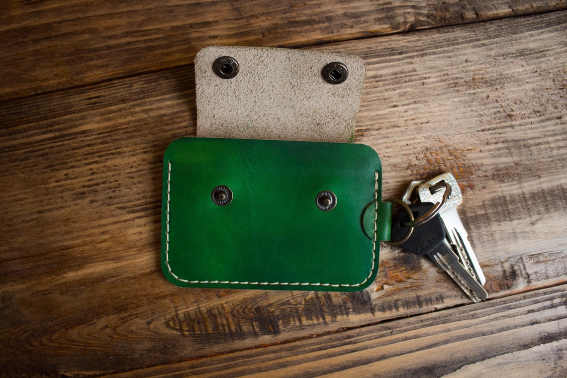 Green keys holder wallet / Key wallet / Green key ring wallet Etsy