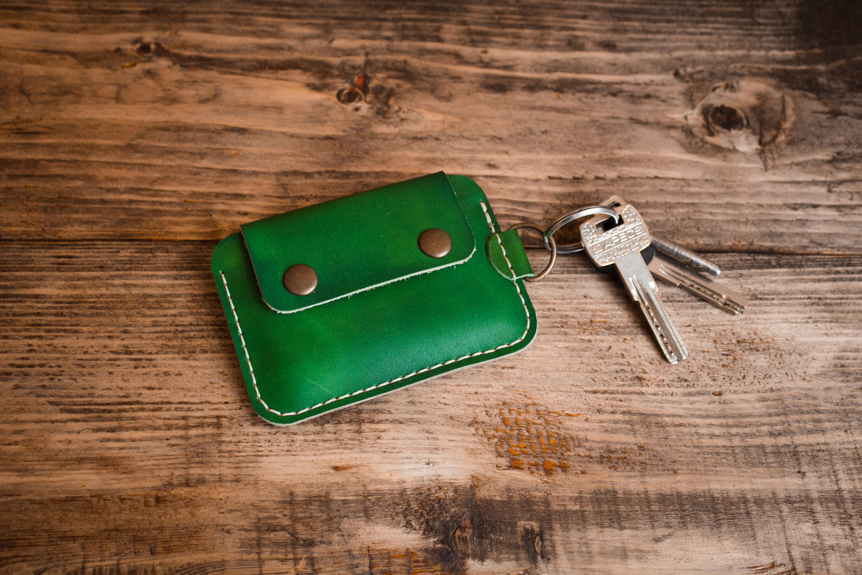 Green keys holder wallet / Key wallet / Green key ring wallet Etsy