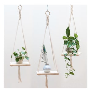 Macrame Plant Hanger / Macrame shelf hanging / Plant Holder / Hanging Planter / Macrame Plant Holder / Pot Hanger image 1