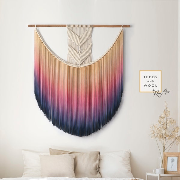 Arte de pared moderno en macramé, colgante de pared Diosa del amanecer - AURORA