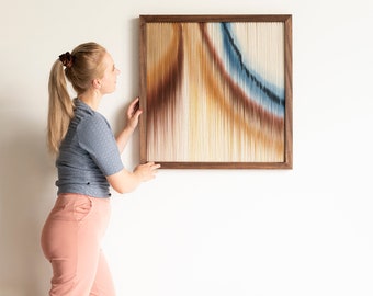 Gerahmter Textilkunst-Wandbehang aus meiner neuen FRAMED-Kollektion – RUST III [Auf Bestellung]