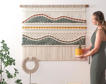 Modern Macrame wall hanging - Woven Tapestry - Wall Rug - Textile Art - 'Adriana'