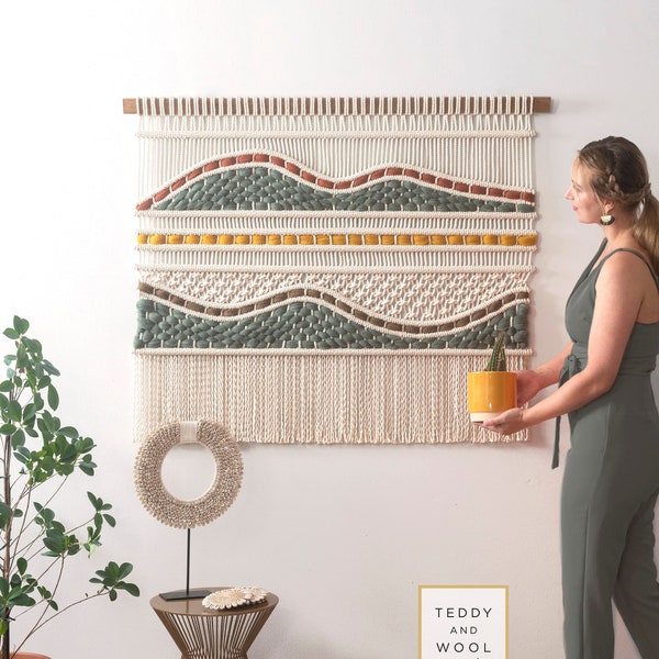 Modern Macrame wall hanging - Woven Tapestry - Wall Rug - Textile Art - 'Adriana'