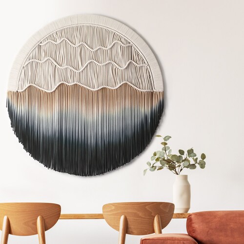 Circular Art Macrame Wall Hanging Round Tapestry Etsy