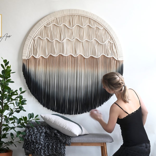 Round Macrame Wall Hanging - Circle Tapestry - Available in different sizes - "Seaside"