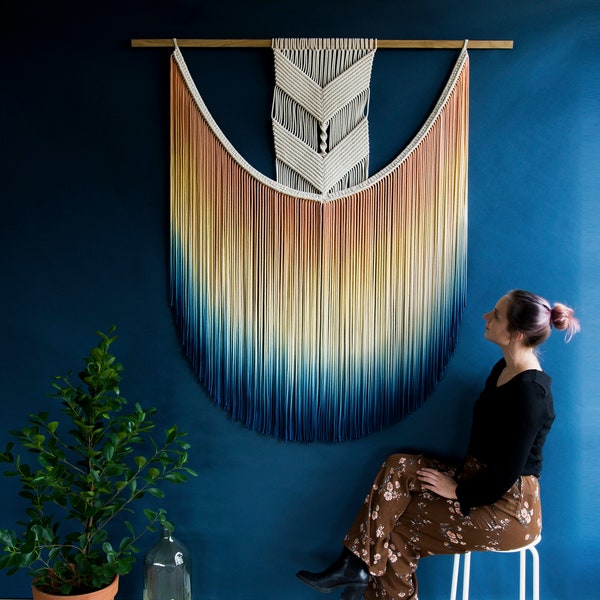 Impresionante colgante de pared de macramé de gran tamaño, disponible en diferentes tamaños - EVA