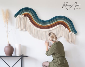 S-shape Fiber Art Wall Hanging, Textile Art Tapestry - 'AYLA'