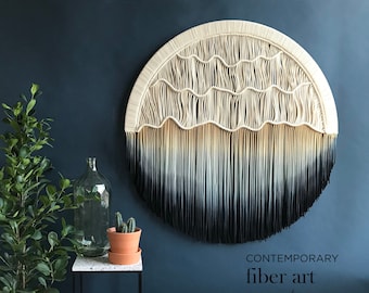 Round Macrame Wall Hanging Circular Art Dyed Macrame Wall Art AURORA - Etsy