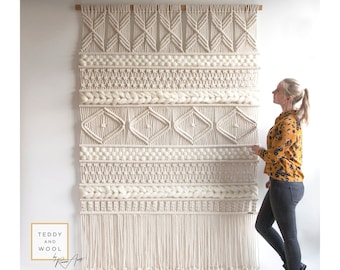 XXL / Large Macrame Wall Hanging - Woven Wall Hanging - Macrame Wall Art - "EDA"