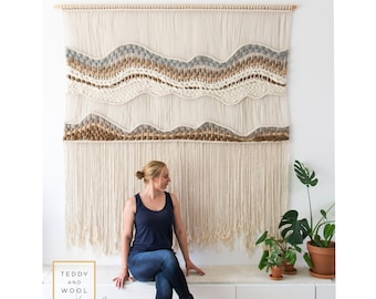 Extra Large Macrame Wall Hanging - Woven Wall Art - Big fiber art - 78.7" x 67" - Wall Tapestry - "Patricia"
