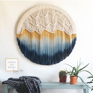 Large Circular Wall Art , Round Wall Hanging , SUNSET