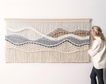 Large Macrame wall hanging - Woven Tapestry - Modern Macrame Hanger - Textile Art - 'KATIE'