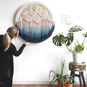 Round Wall Art , Circular Wall Decor, Handmade by Fiber Artist Rianne Aarts, Beautiful Wall Hanging Tapestry - DREAM