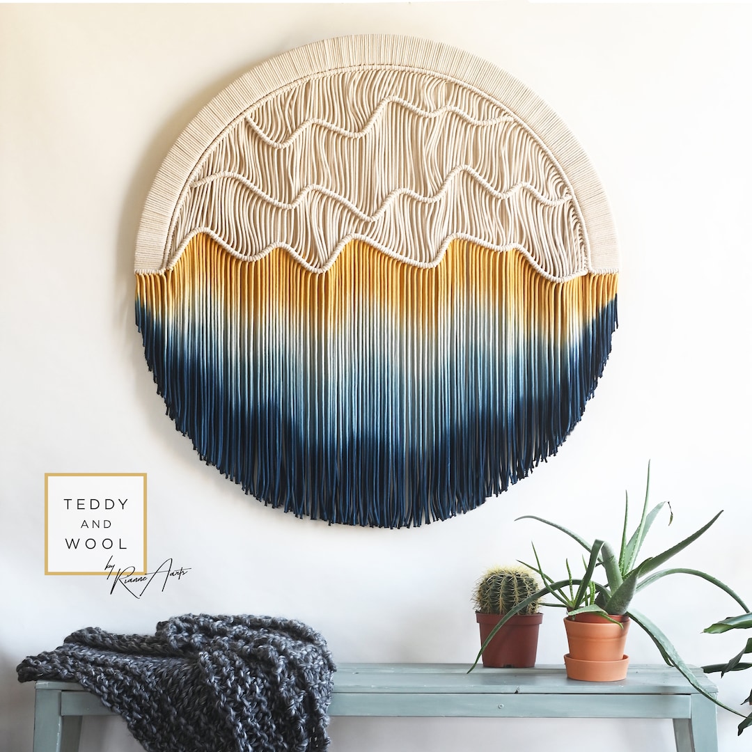 Large Circular Wall Art , Round Wall Hanging , SUNSET Etsy