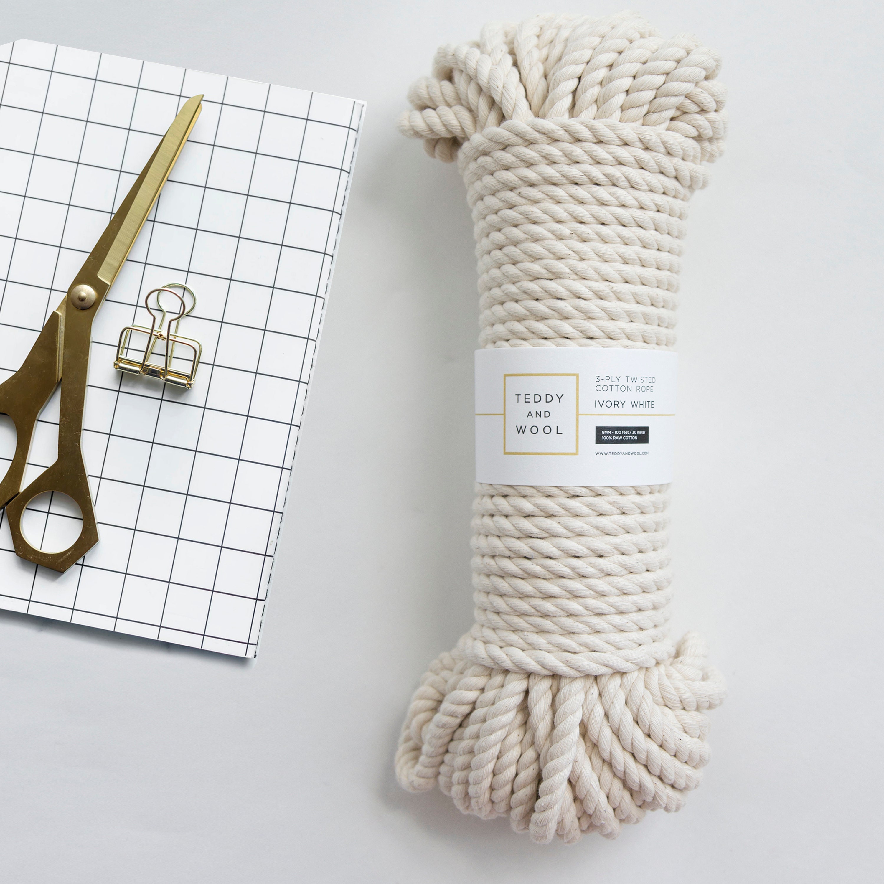 Macrame cord 8mm Twisted Cotton Cord EKRU White Cotton Etsy