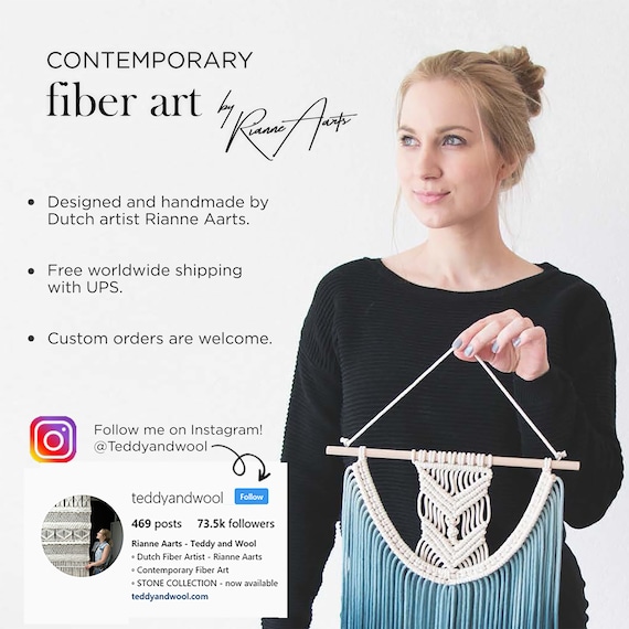 Geometric Macrame Wall Hanging Dyed Wall Tapestry 