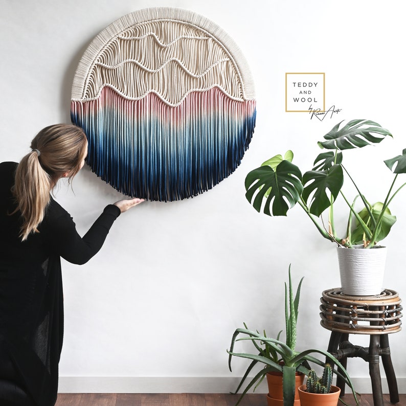 Round Fiber Art Circular Wall Art Circle Macrame wall Etsy