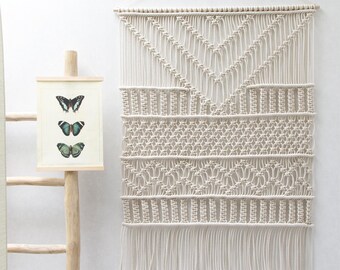 Large Macrame Wall Hanging - Macrame Curtains - Macrame Wall Art - Macrame Patterns - Wall Tapestry - Dip-dye Tapestry - Home Decor - "TAYA"