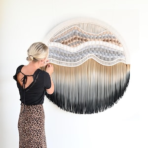 Circle Artwork - Round Fiber Art - Handmade Weaving - &quot;DILIANA&quot;