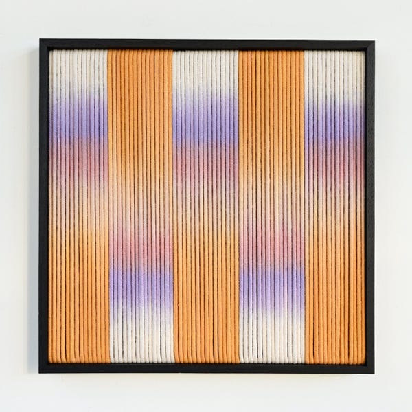 Arte de fibra enmarcado colorido - 'Cielos cambiantes' / Colección combinable / LISTO PARA ENVIAR