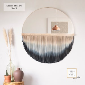 Miroir fait main extra large, miroir en macramé, choisissez votre design et votre taille Seaside