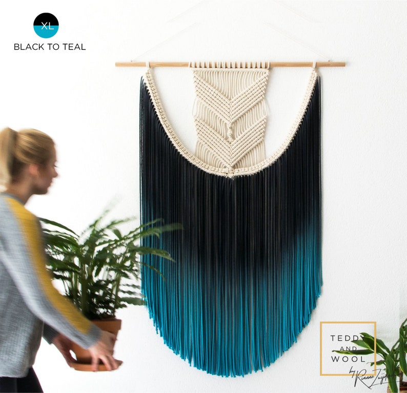 Large Macrame Wall Hanging sizes Small/ Medium/ Large/ XL / XXL/ 3XL Dyed Wall Tapestry EVA image 9