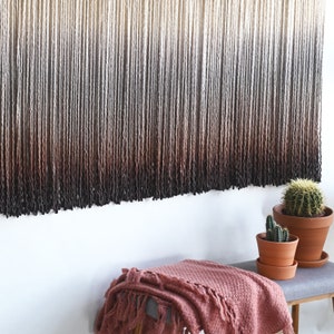 Arte de fibra Colgante de pared elegantemente tejido Teñido por inmersión o natural MARIANA imagen 4