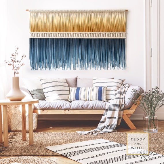 Modern Macrame Wall Hanging Large Statement Piece 63x 38 Fiber Artwork SUNSET Etsy