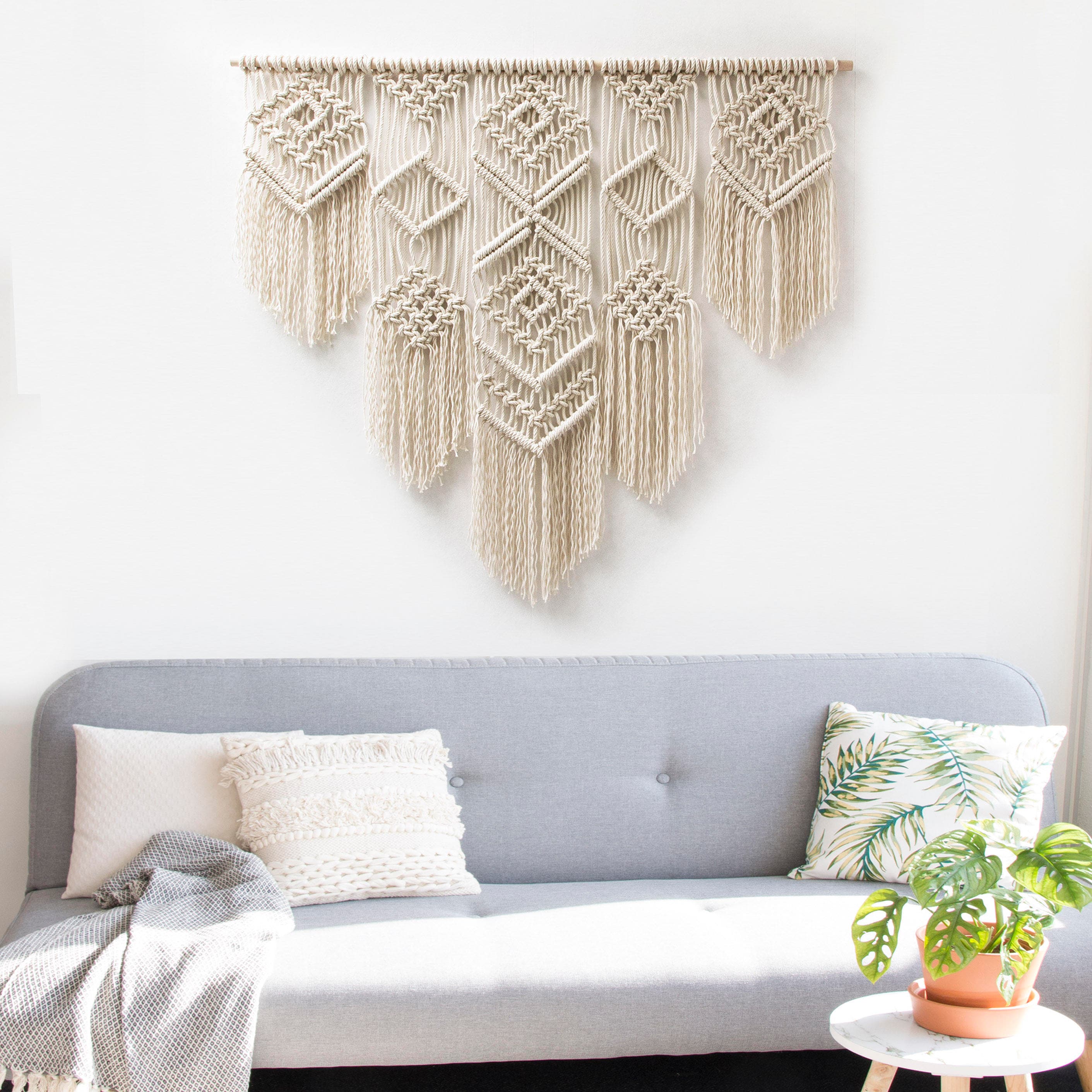 Tende Macrame Tessuta a Mano Grande, Arazzo da Parete Boho Chic, Tende  Divisorie Ambienti per Interni Stanza da Letto, Wall Tapestry Vintage per  Wedding Decor, Tende Etniche per Finestra, Porta ( Size 