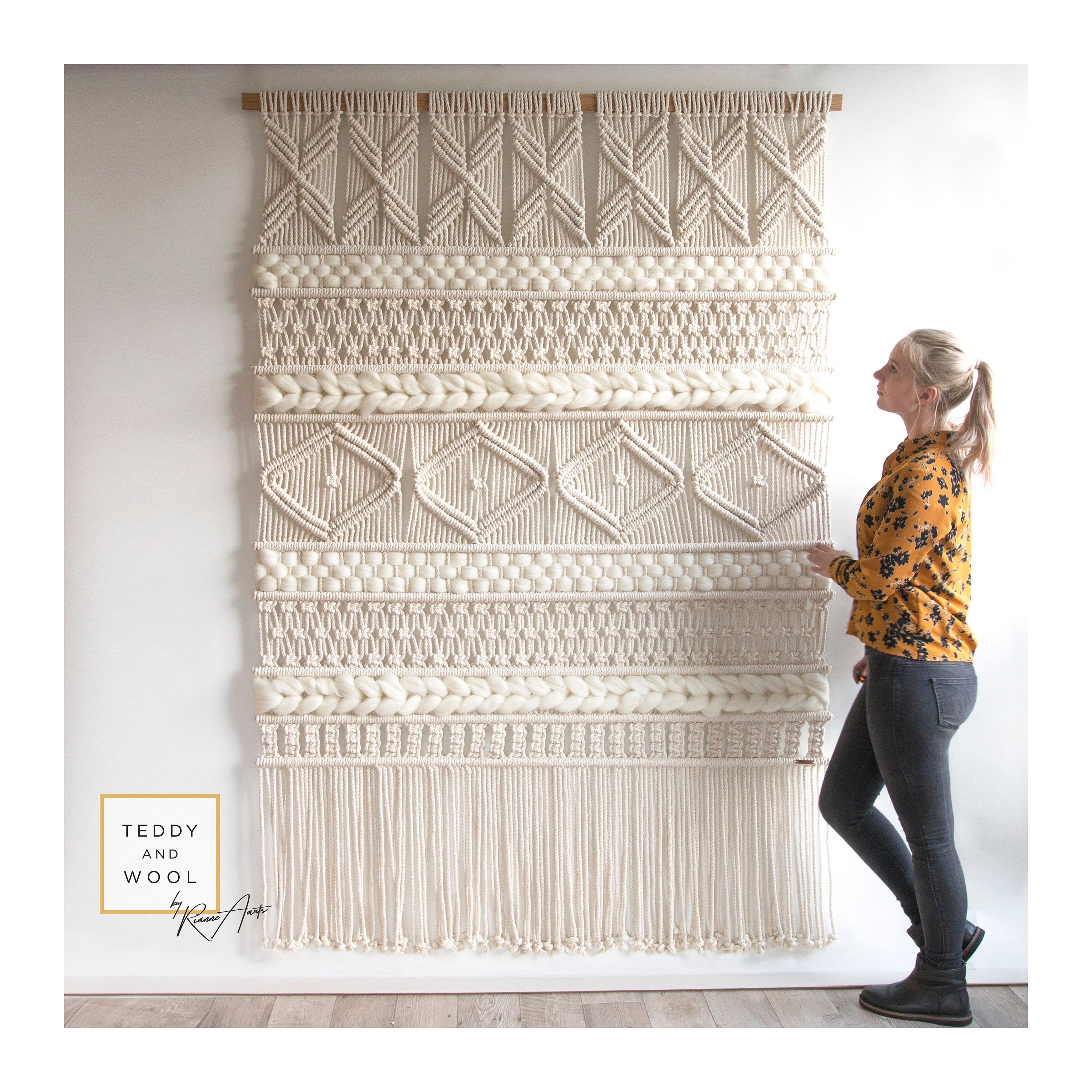 XXL / Large Macrame Wall Hanging Woven Wall Hanging Macrame Wall Art eda 