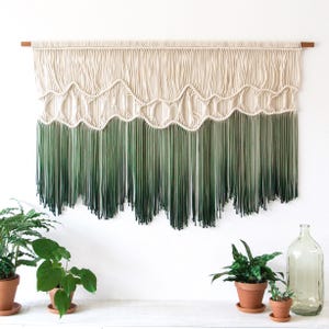 Large Wall Hanging- Wall Art Tapestry- Modern Macrame Wall Hanging- Color dyed Tapestry- Bohemian Backdrop- Home Wedding Décor- &quot;Deep Roots&quot;