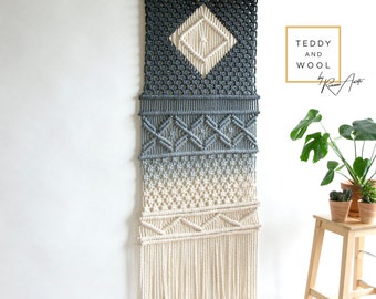 Macrame Wall Hanging - Dyed Diamond Tapestry - Doris by Rianne Aarts