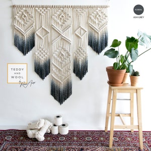 Geometric Macrame Wall Hanging Dyed Wall Tapestry ISA image 6