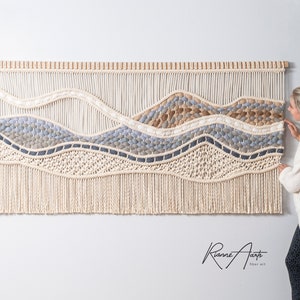 Large Macrame wall hanging - Woven Tapestry - Modern Macrame Hanger - Textile Art - 'KATIE'