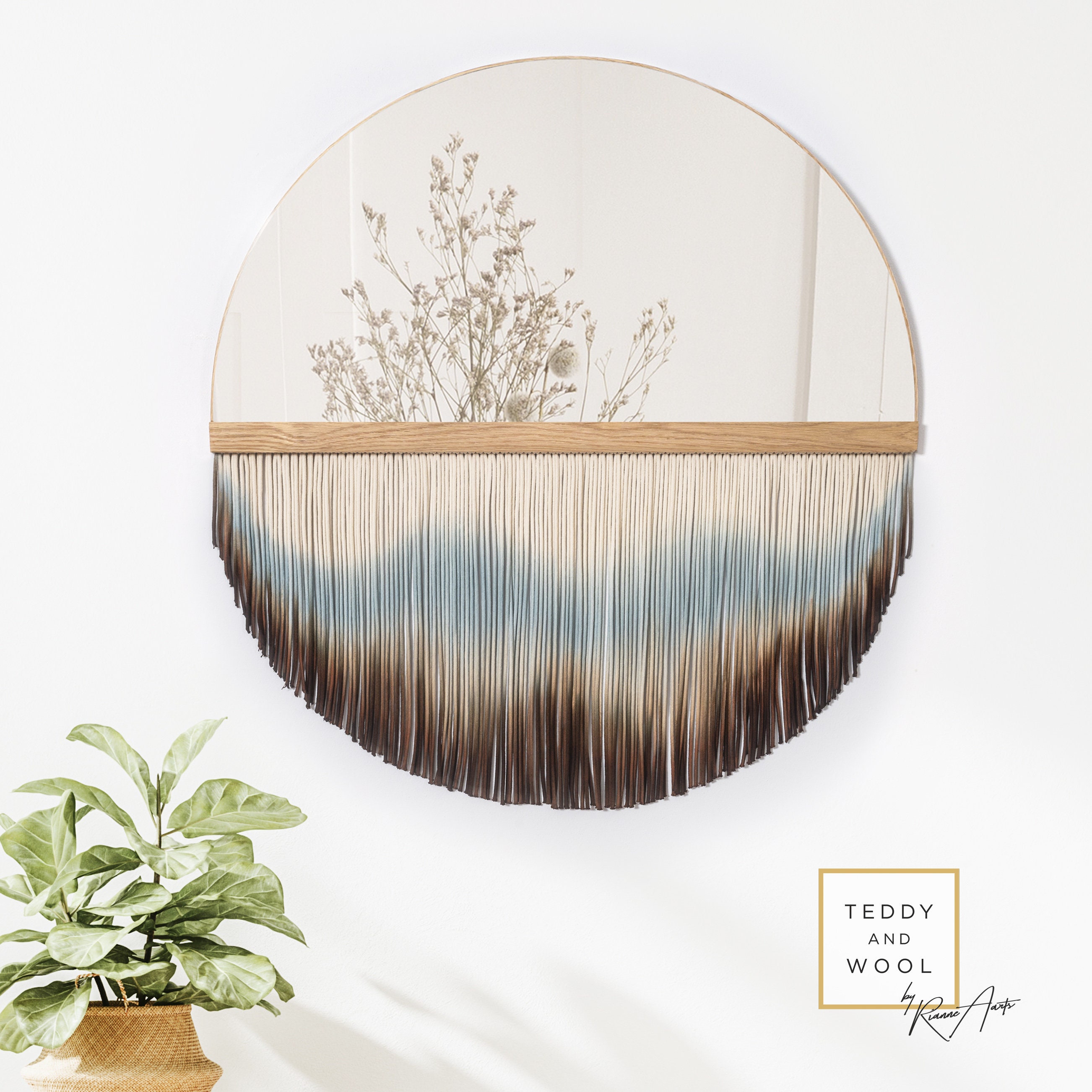Miroir Artisanal Extra Large, Miroir En Macramé, Choisissez Votre Design Et Taille