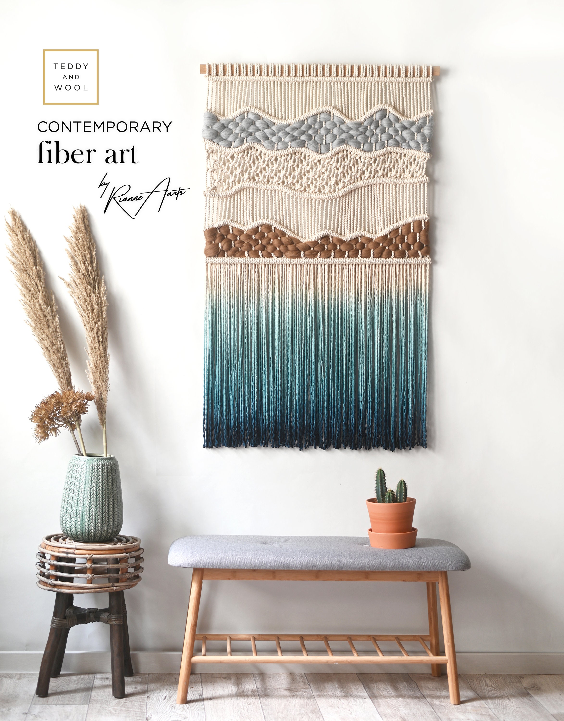 Macrame Wall Hanging Woven and Dyed Tapestry MOUNTAIN Etsy Australia